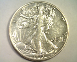 1943-D WALKING LIBERTY HALF ABOUT UNCIRCULATED AU NICE ORIGINAL COIN BOB... - $24.00