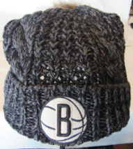 NBA Brooklyn Nets Women&#39;s Meeko Cuffed Knit Beanie Cap Hat &#39;47 Brand Black - £24.35 GBP