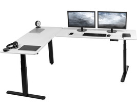 VIVO Electric 83&quot; x 60&quot; Stand Up Corner Desk, Dry Erase Table Tops, Blac... - £1,152.34 GBP