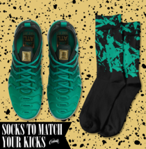 SPLATTER Socks for N Air Vapor Max Plus Atlanta Emerald Mystic Green T Shirt - £16.36 GBP