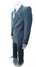 Men&#39;s Suit Double Chest Blue Striped Autumn Winter Elegant Sartorial Mixed - £240.94 GBP