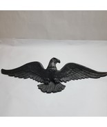 American Bald Eagle with Spread Wings Cast Iron Black Wall Plaque, 6” x 19” - $45.55