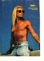 Vince Neil Motley Crue Mr. Big teen magazine pinup clipping Rock Beat Shirtless - £3.76 GBP