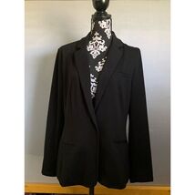 Mossimo Women's Black Open Front Blazer Jacket M Notched Collar Tailored - $19.80