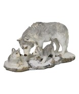 Denizens Of Twilight Large Winter Snow Wolf Mother And Pups Family Statu... - $56.16 CAD