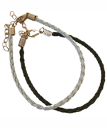 Corded Bracelets Blue and Black 9 " Long Set of 2 Brand New Simple & Beautiful! - $9.90