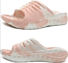 Mens slides sz 10 Womens sz 12 sandals open toe cushion foot arch support PINK - £18.98 GBP