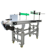 59&quot;Length 11.8&quot;Width White PVC Flat Conveyor Belt System Height Adjustab... - $1,136.12