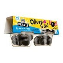 Pearls Olives To Go Black Pitted Olives 1.2 oz 4 pk - £5.48 GBP