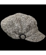 Scala Pronto Hat Womens Light Gray Cabbie Newsboy Bill Buckle Paisley In... - $479.73 MXN
