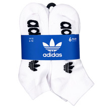 NWT 6-PAIRS PACK ADIDAS MSRP $26.99 MEN&#39;S WHITE ONIX LOW CUT SOCKS SIZES... - £11.74 GBP