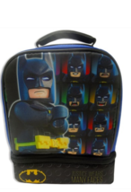 Batman Lego Duel Compartment Lunch Box With Detachable  Cape &amp; ID Window NWT - £14.01 GBP