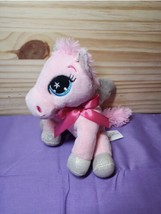 Inter-American Pink Pony Horse wings Plush Stuffed Animal Ribbon  - $6.20