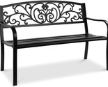 Top Select Products Steel Garden Patio Porch Bench With Floral Design, B... - $129.97