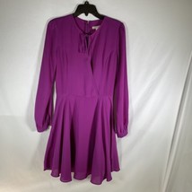 Gianni Bini GB Women&#39;s Long Sleeve Semi Wrap Dress Fuchsia Size S - £14.94 GBP