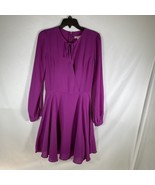 Gianni Bini GB Women&#39;s Long Sleeve Semi Wrap Dress Fuchsia Size S - $18.65