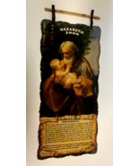 Saint Joseph Wax Paper Scalloped Edge Wall Canvas, New from Jerusalem - $456.48 MXN