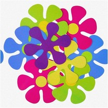 Retro Blooms Party Pack - 50 Vibrant Flower Cutouts for 60s Themed Decorations &amp; - $27.71