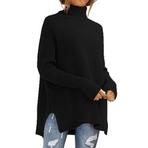 Women&#39;S 2023 Oversized Turtleneck Sweater Casual Long Sleeve Chunky Knit Pullove - £63.12 GBP
