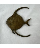 Vintage Brass Angel Fish Wall Hanging Decor Single Mid-Century modern Pa... - $12.86