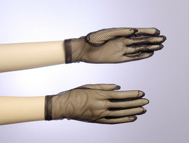 Short Black Fishnet Gloves Adult One Size Costume Accessory 80&#39;s Punk Goth Fancy - £5.52 GBP