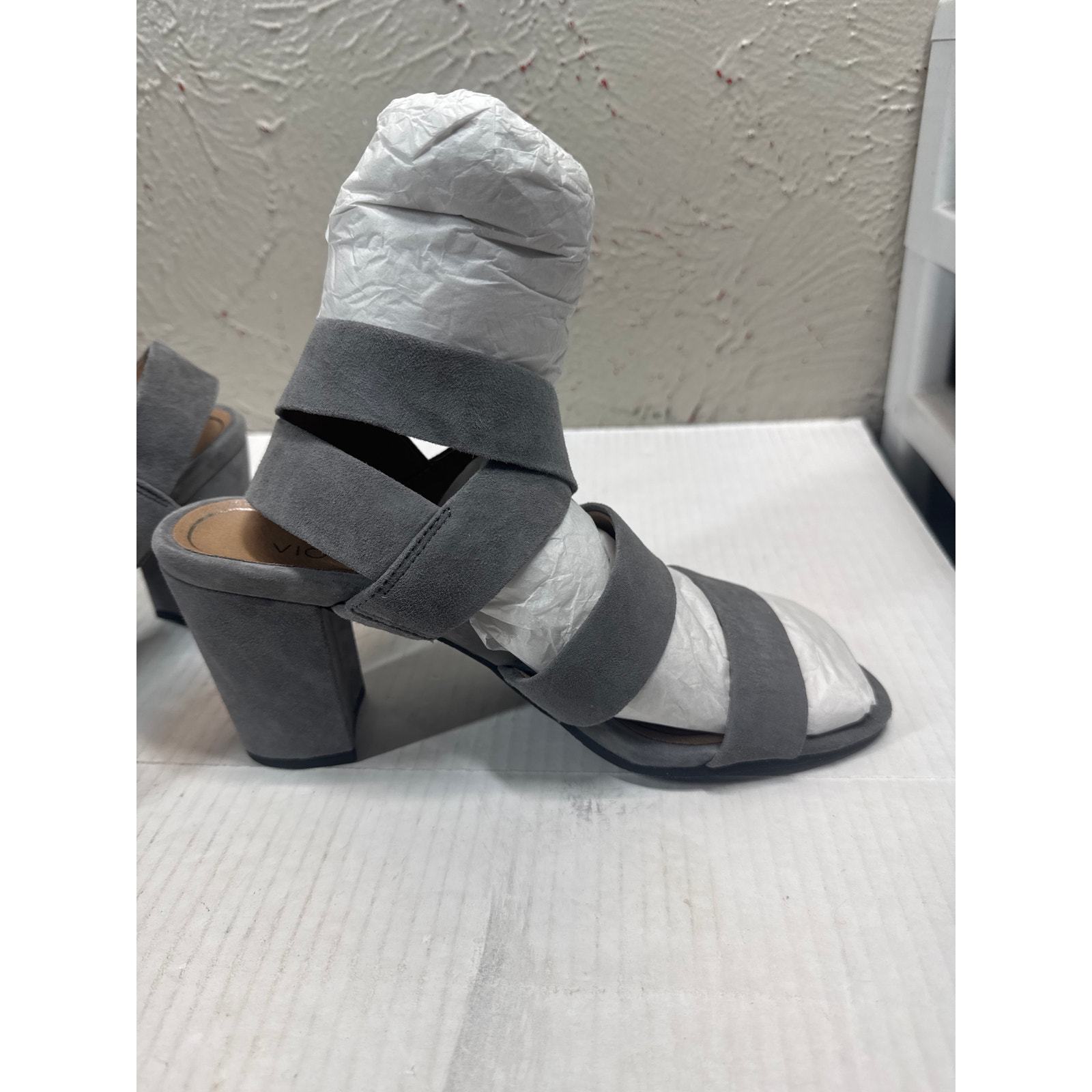 Vionic Perk Blaire Suede Charcoal Gray Gladiator Heel Comfort Shoe Size 9 Item image 5
