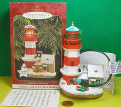 Hallmark Keepsake Ornament &quot;Lighthouse Greetings&quot; Magic: Flashing Light 1997 - £12.82 GBP