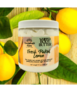 Whipped Body Butter | Fresh Picked Lemon | 8 oz Jar | Vegan | Shea + Cocoa - £19.88 GBP