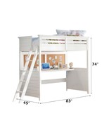 Lacey Twin Loft Bed w/Desk, White Finish - $25,985.81 MXN