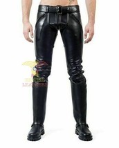 Men&#39;s Real Cowhide Leather Pants Double Zip BLUF Biker Lederhosen Lederj... - $158.59