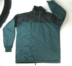 Columbia Green Black Full Zip Insulated Reversible Jacket Parka Mens Large Tall - £55.35 GBP