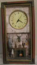 QUARTZ WOOD HUNTERS WALL CLOCK SHADOW BOX - $105.99