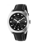 Gucci Swiss Quartz Stainless Steel and Leather Dress Black Men&#39;s Watch Y... - £402.18 GBP