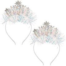 2 Pcs Happy New Year Headband Star Hair Hoops Cute Headpiece Hairband Hair Bands - £17.73 GBP