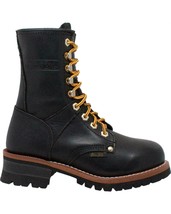 Ad Tec Women&#39;s Black 9&quot; Full Grain Leather Logger Boot Soft Toe 2439 Goo... - $79.00