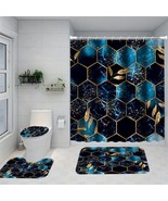 1/4 Geometric grid shower Curtains, Toilet Seat Decoration, Shower Curtain with - $33.91 - $57.17