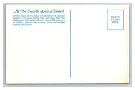 United Airlines DC-8 Plane Flying over Clouds Chrome Postcard Unposted - £3.82 GBP