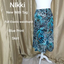 N.W.T Bluw Print Full Elastic Waistband Skirt Size 1X - £9.59 GBP