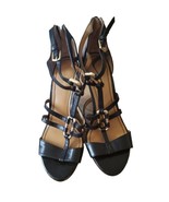 Nine West Magdalena, Dressy Leather Gladiator Back Zip Wedge Heels Size ... - $24.19