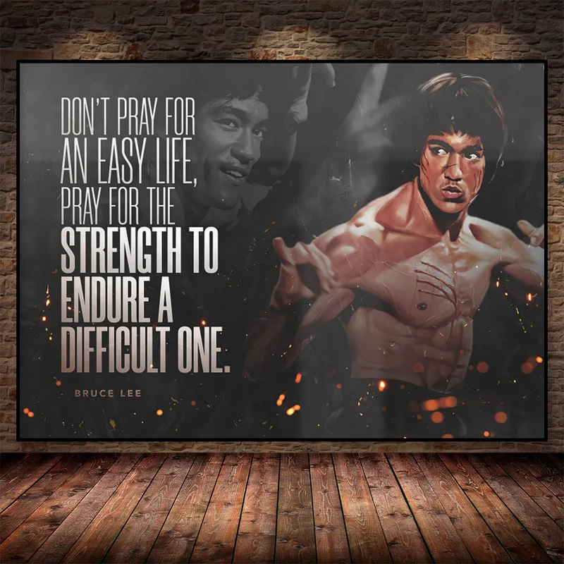 Bruce Lee Martial Arts Legend Figure with Inspirational Quotes Art Poste... - £10.40 GBP+