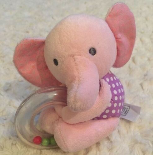 Just One You Girls Pink Elephant Purple White Polka Dots Fleece Baby Rat... - $3.43