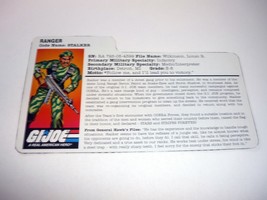 GI Joe Stalker File Card Vintage Figure Stars &amp; Stripes Accessory Part 1997 - £2.94 GBP