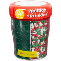 Christmas Traditional Sprinkles Mix 6 Asst Wilton 6.7 oz Red Green White - £7.74 GBP