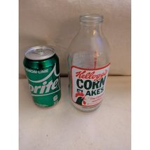 Vintage Kellogg's Corn Flakes Advertisement Glass Milk Bottle 1985 Colle... - $32.66