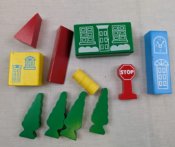 thomas the train wooden railway Wooden Block Building &amp; Trees Replacement - $184.16 MXN