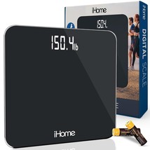Ihome Digital Scale, Bathroom Scale, Batteries Included, Scale Body, Black - $31.92