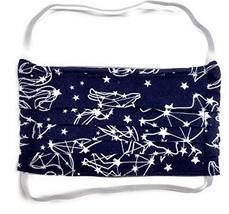 Pleated White Star Animal Constellation Face Mask, Glow in the Dark Washable Tri - £14.02 GBP