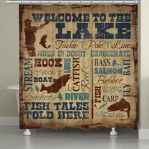 Lake House Charm Shower Curtain Rustic Lake Life Decor - €105,39 EUR