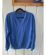 Banana Republic Men&#39;s Blue Cotton Silk Cashmere V-neck Long Sleeve Sweat... - £17.15 GBP