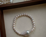 Sterling Silver Baroque Pearl Beaded Bracelet Handmade Spiritual Jewelry - $69.99